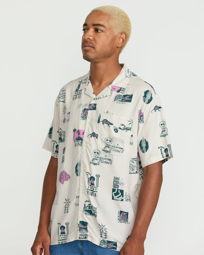 Volcom Men's Mistostone Short Sleeve Shirt Stone