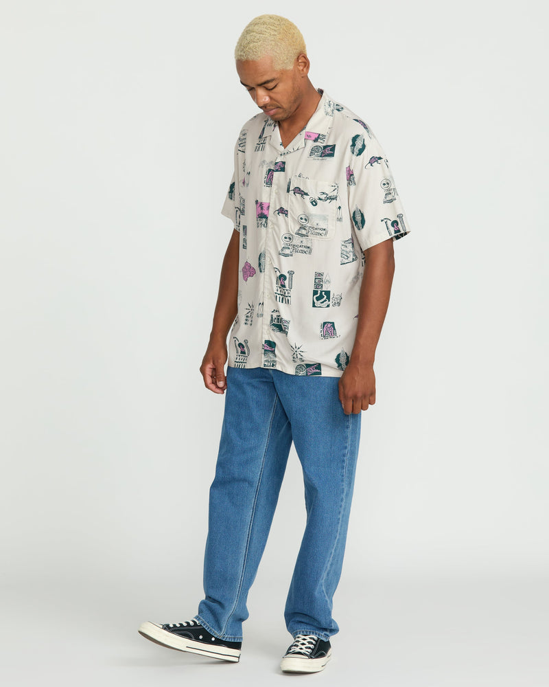 Volcom Men's Mistostone Short Sleeve Shirt Stone