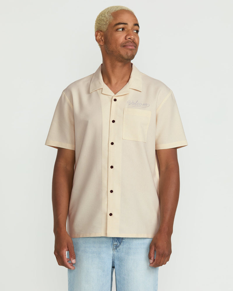 Volcom Men's Otis Stone Short Sleeve Shirt Dirty White