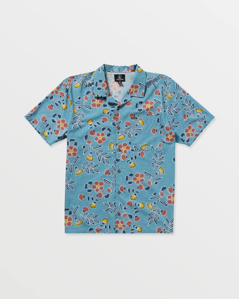 Volcom Men's Offering Short Sleeve Shirt Used Blue