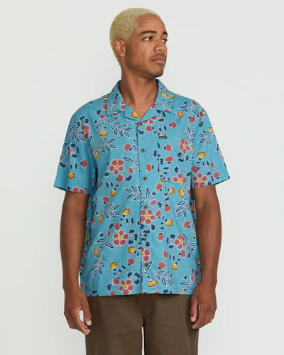 Volcom Men's Offering Short Sleeve Shirt Used Blue