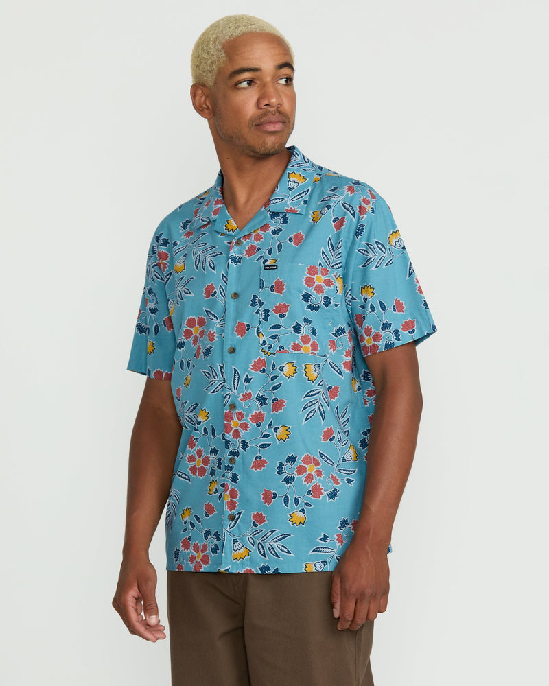 Volcom Men's Offering Short Sleeve Shirt Used Blue