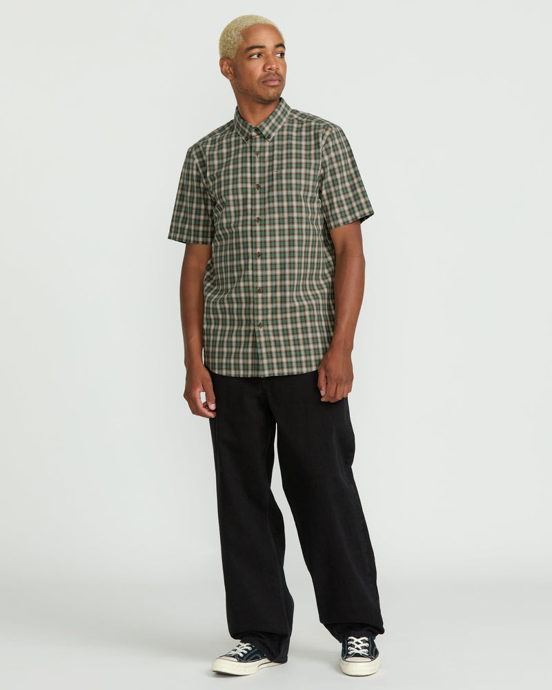 Volcom Men's Morphew Short Sleeve Shirt Light Olive