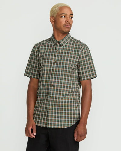 Volcom Men's Morphew Short Sleeve Shirt Light Olive