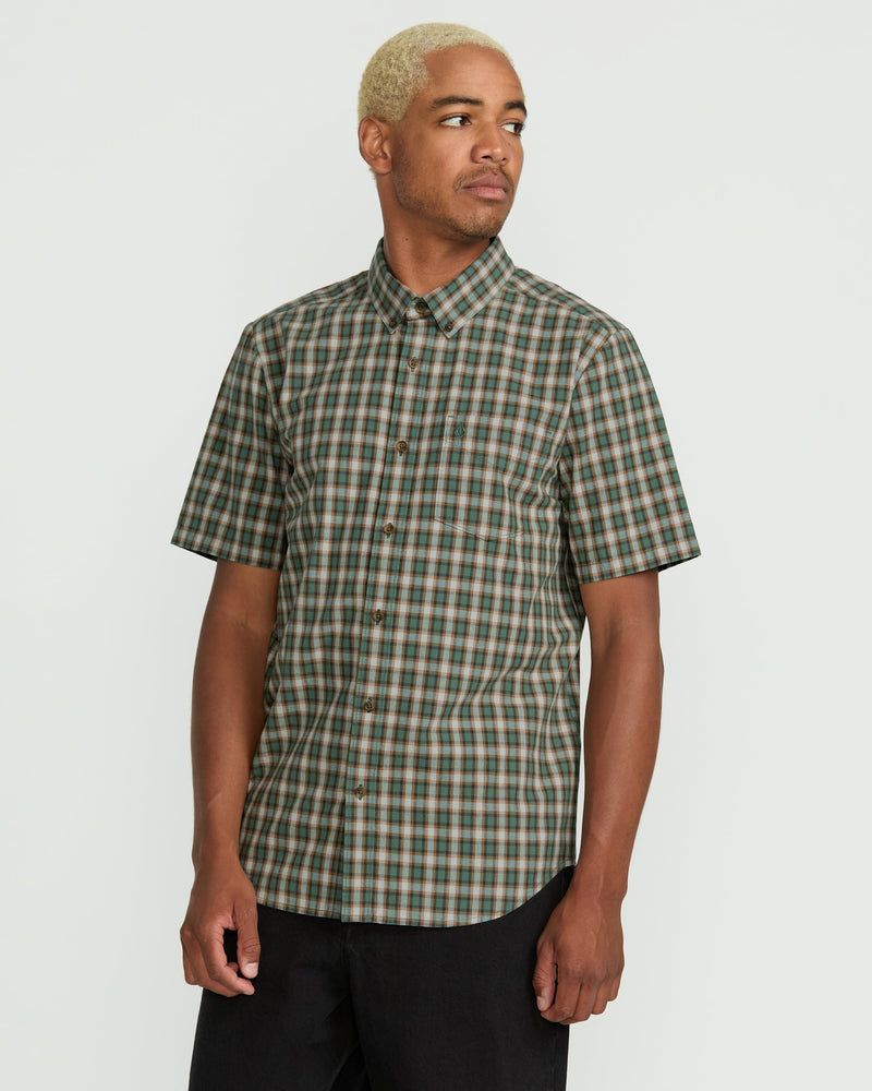 Volcom Men's Morphew Short Sleeve Shirt Light Olive
