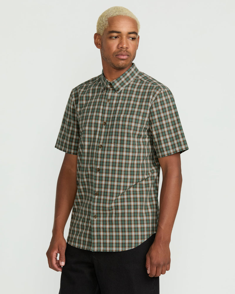 Volcom Men's Morphew Short Sleeve Shirt Light Olive