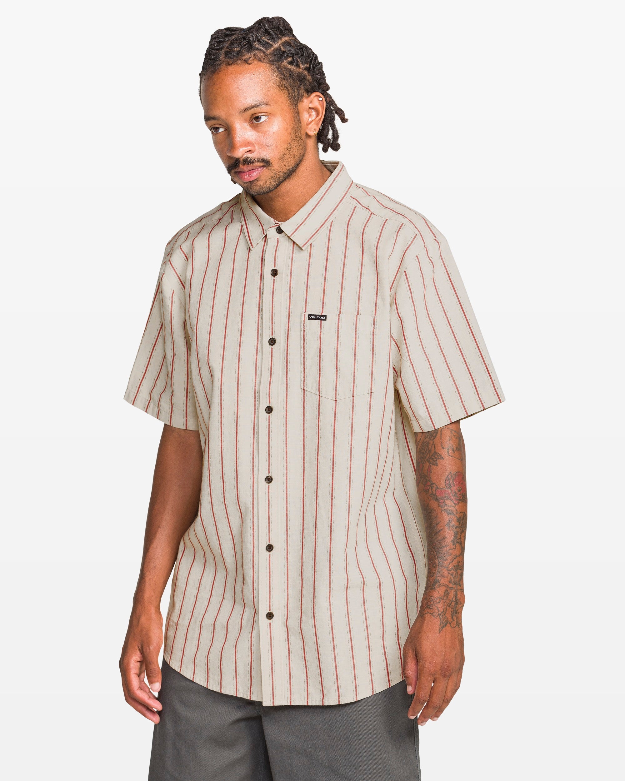 Men's Sato Stripe Short Sleeve Shirt - Volcom