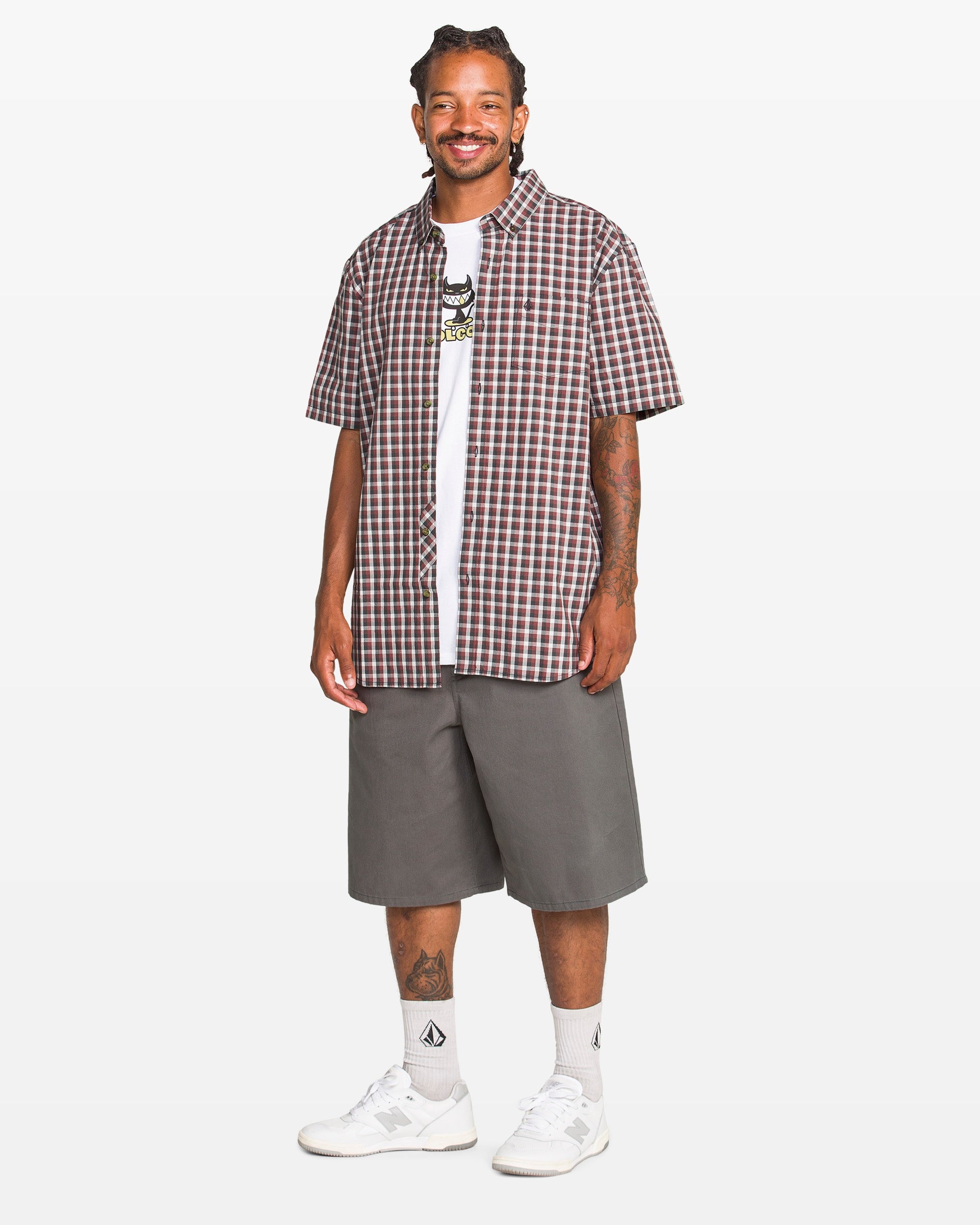 Men's Louie Check Short Sleeve Shirt - Volcom