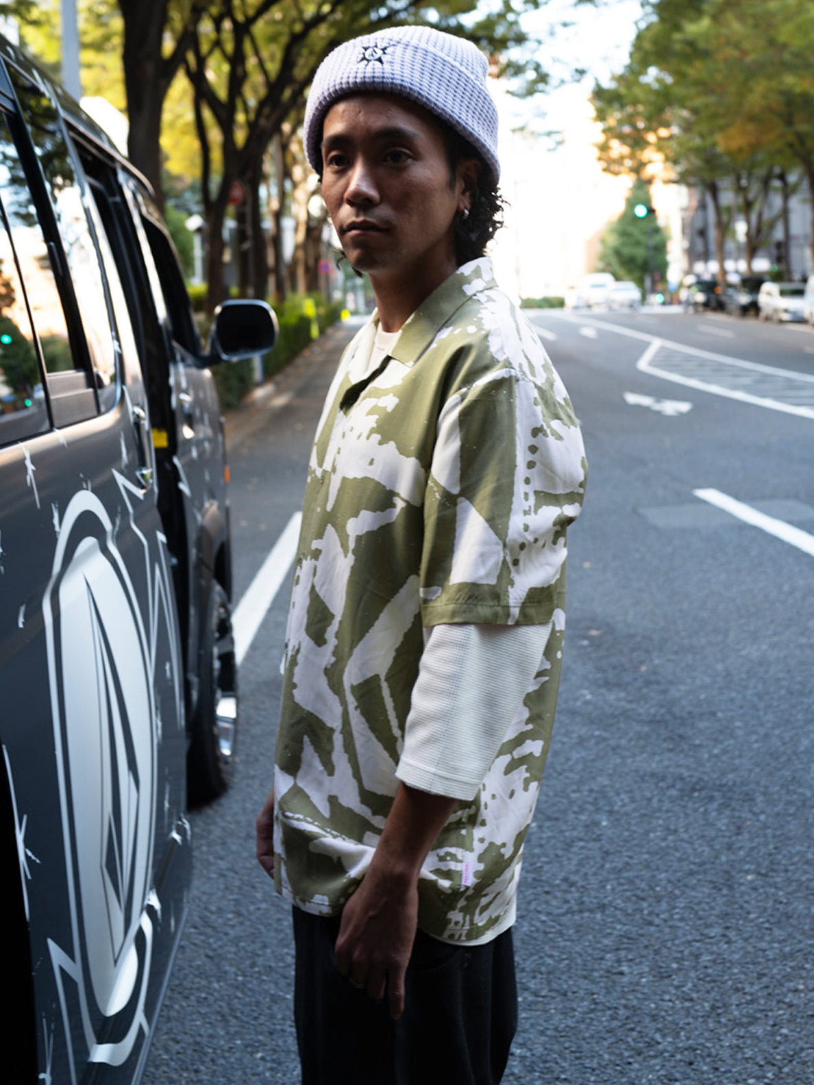 Tokyo True Collage Short Sleeve Shirt - Light Army