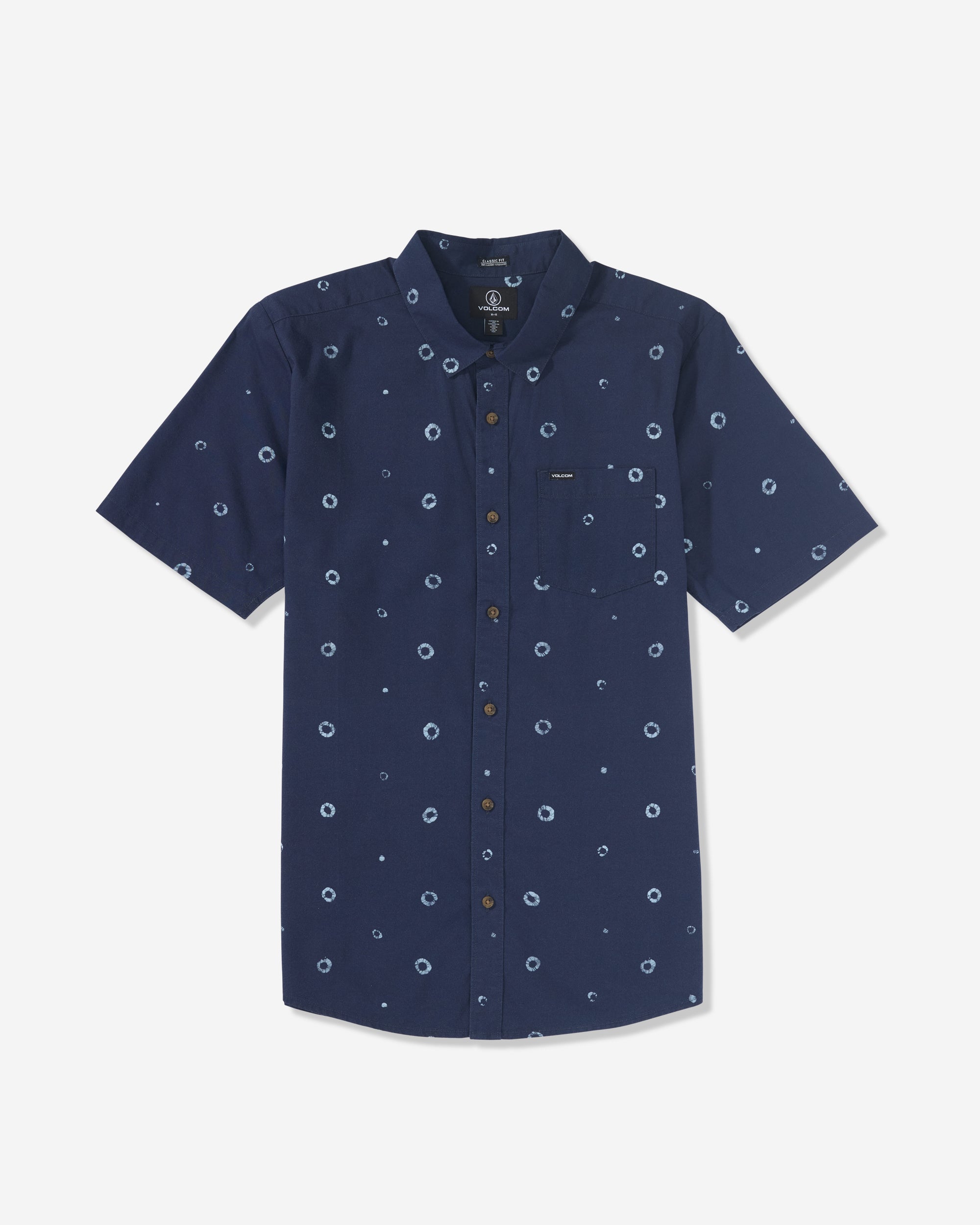 トップス Stone  Navy Lightweight shirt Men's Scaler Stone Woven Short Sleeve Shirt - Volcom