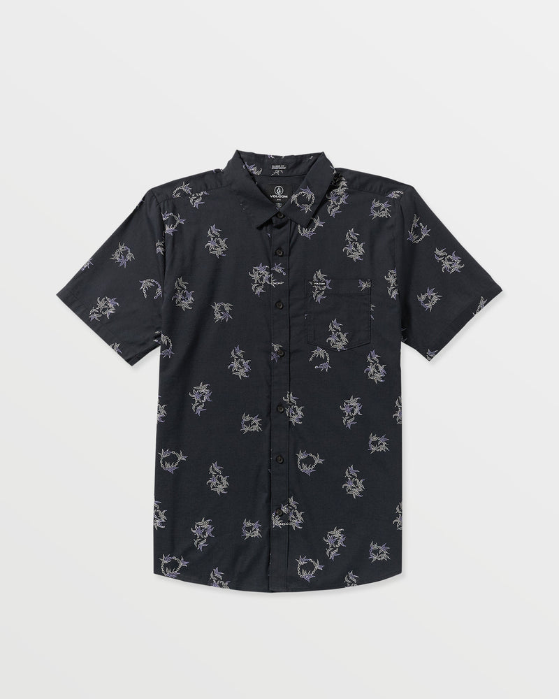 Men's Scaler Stone Woven Short Sleeve Shirt-Antique Black-Volcom