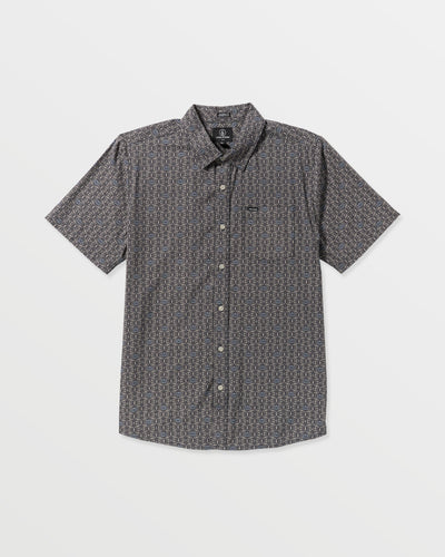 Volcom Men's Scaler Stone Woven Short Sleeve Shirt Moonbeam
