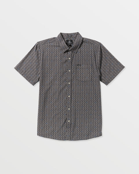 Men's Scaler Stone Woven Short Sleeve Shirt-Moonbeam-Volcom