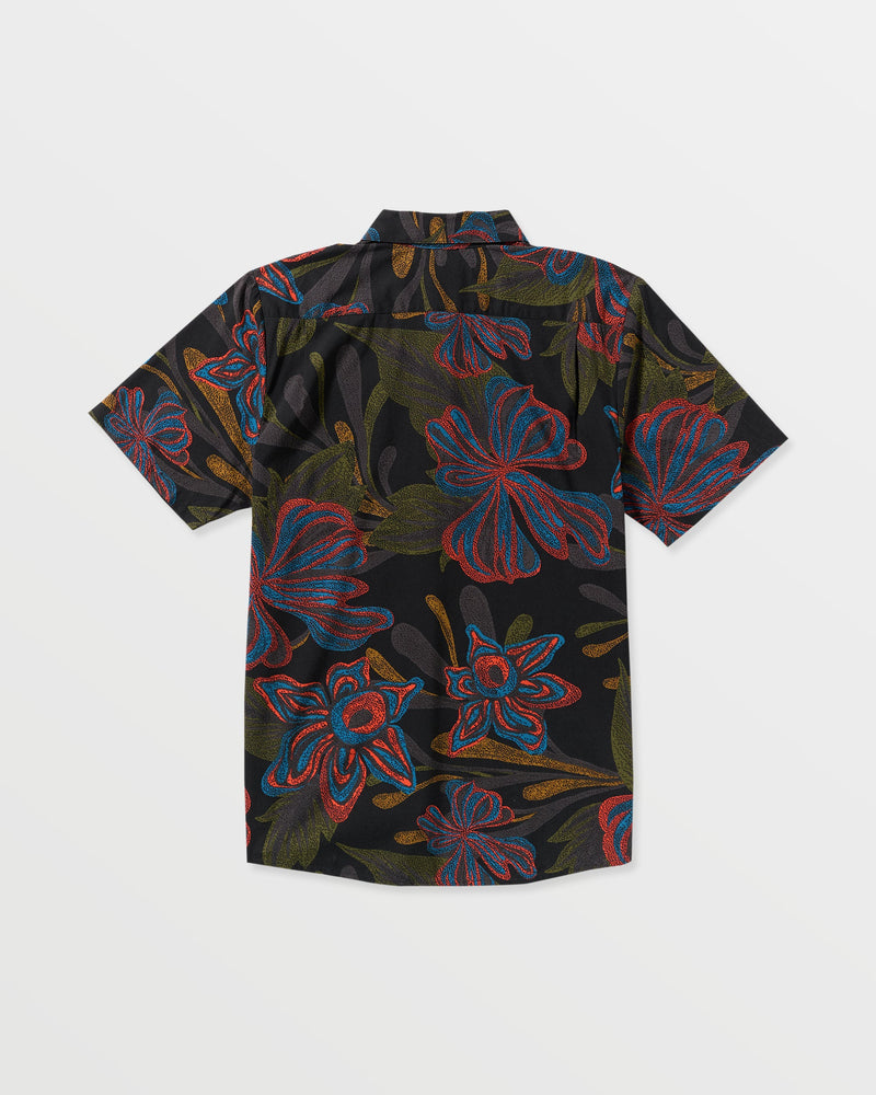 Volcom Men's Rendezvous Floral Short Sleeve Shirt Black Print