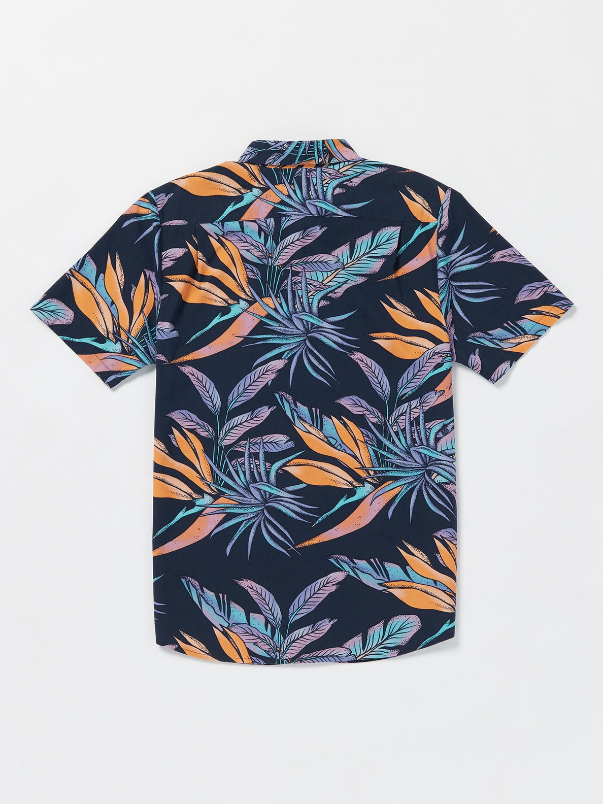 Indospray Floral Woven Short Sleeve Shirt - Navy
