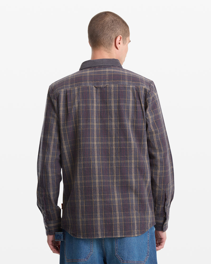Men's Stonevise Plaid Long Sleeve-Asphalt Black-Volcom