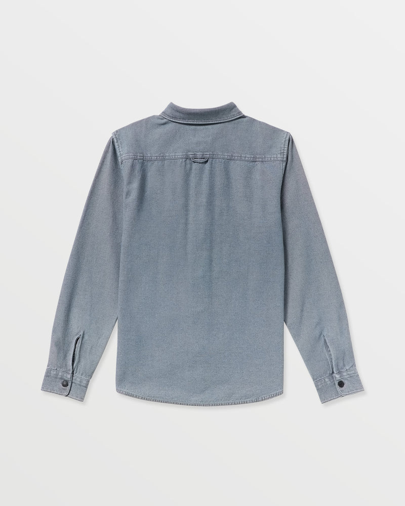 Volcom Men's Long Sleeve Shirt Blue Wash