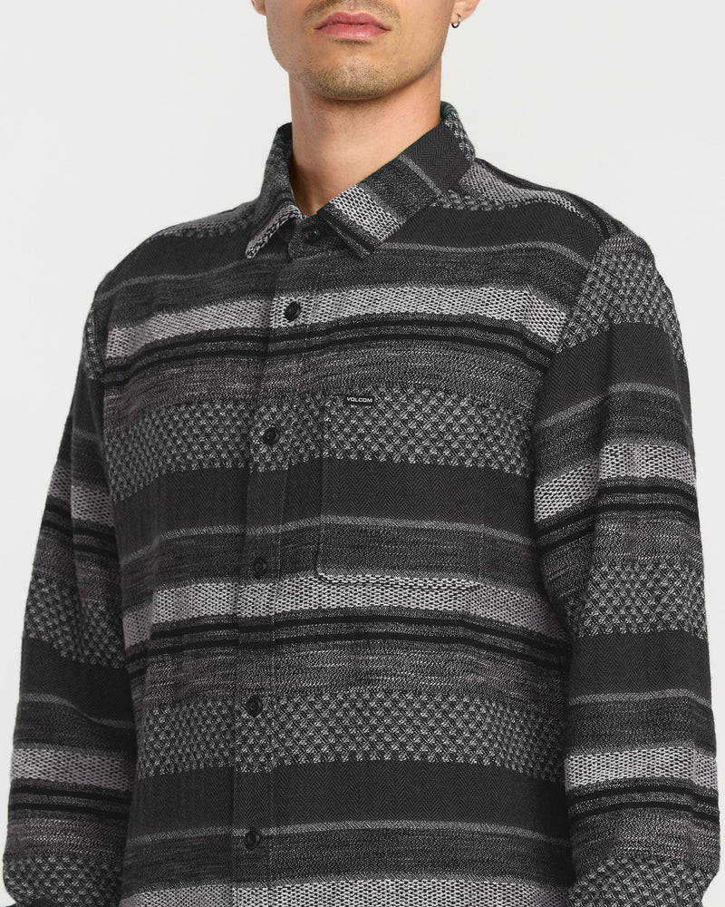 Volcom Men's Confuzzled Long Sleeve Shirt Black