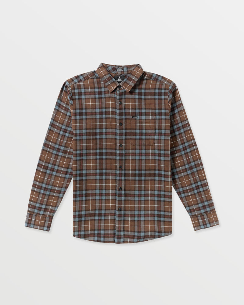 Volcom Men's Caden Flannel Shirt Brownstone