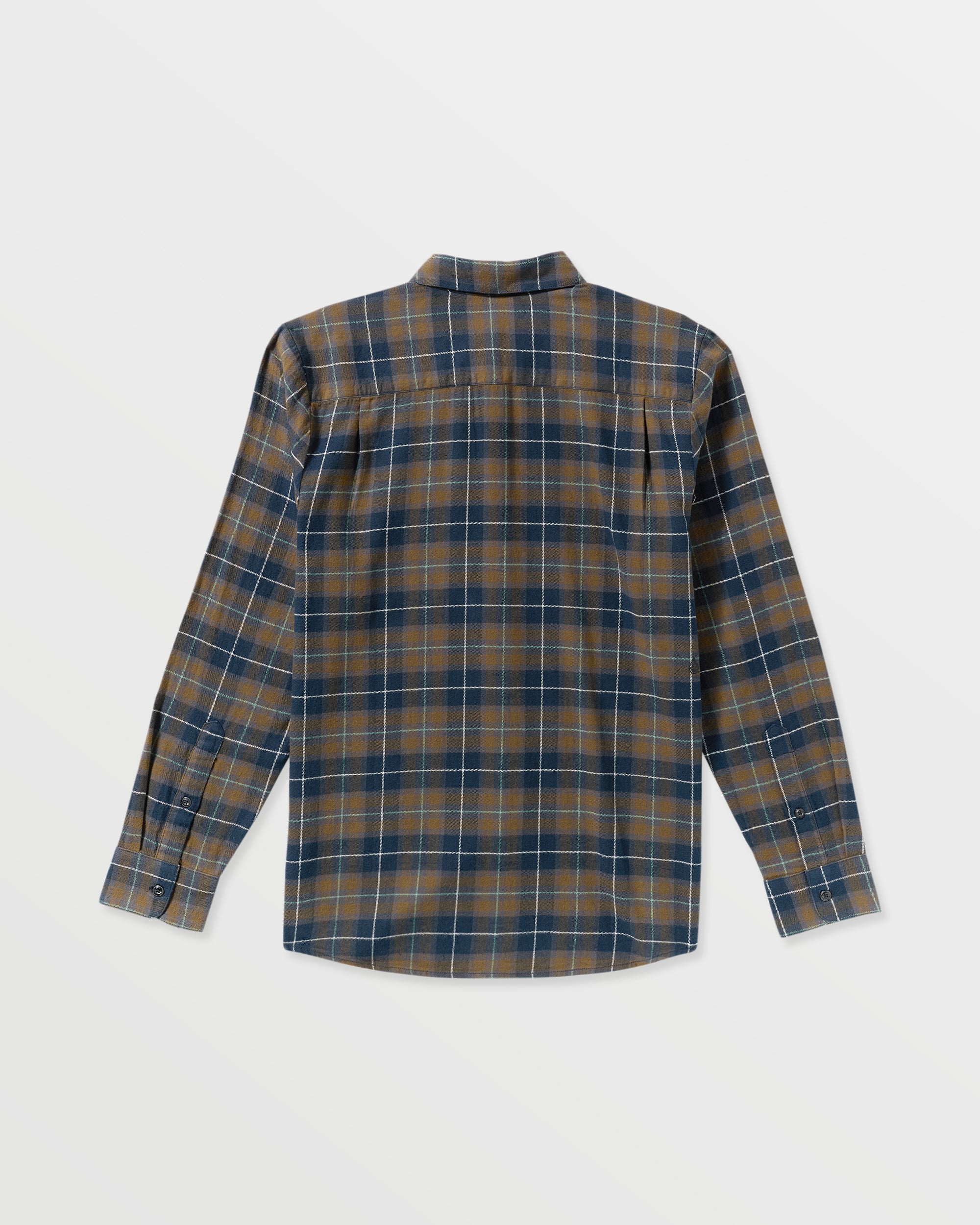 volcom dress shirt Caden Plaid Long Sleeve Blue S Men back look Volcom Men's Confuzzled Long Sleeve
