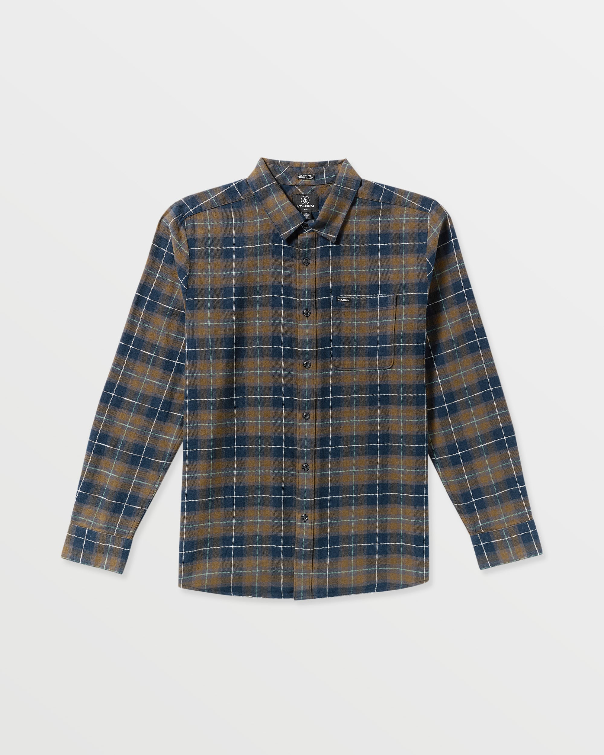 Men's Caden Flannel Shirt-Navy-Volcom