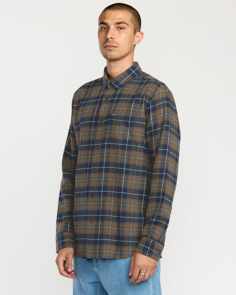 Volcom Men's Caden Flannel Shirt Navy