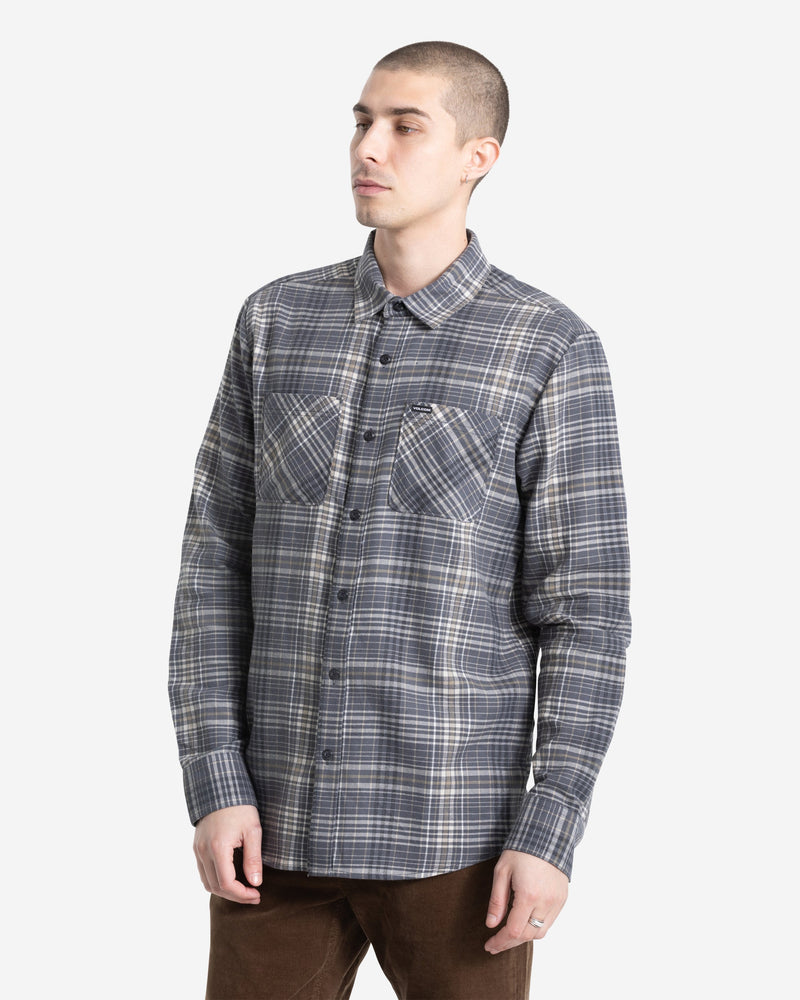 Volcom Men's Netastone Flannel Long Sleeve Shirt Asphalt Black