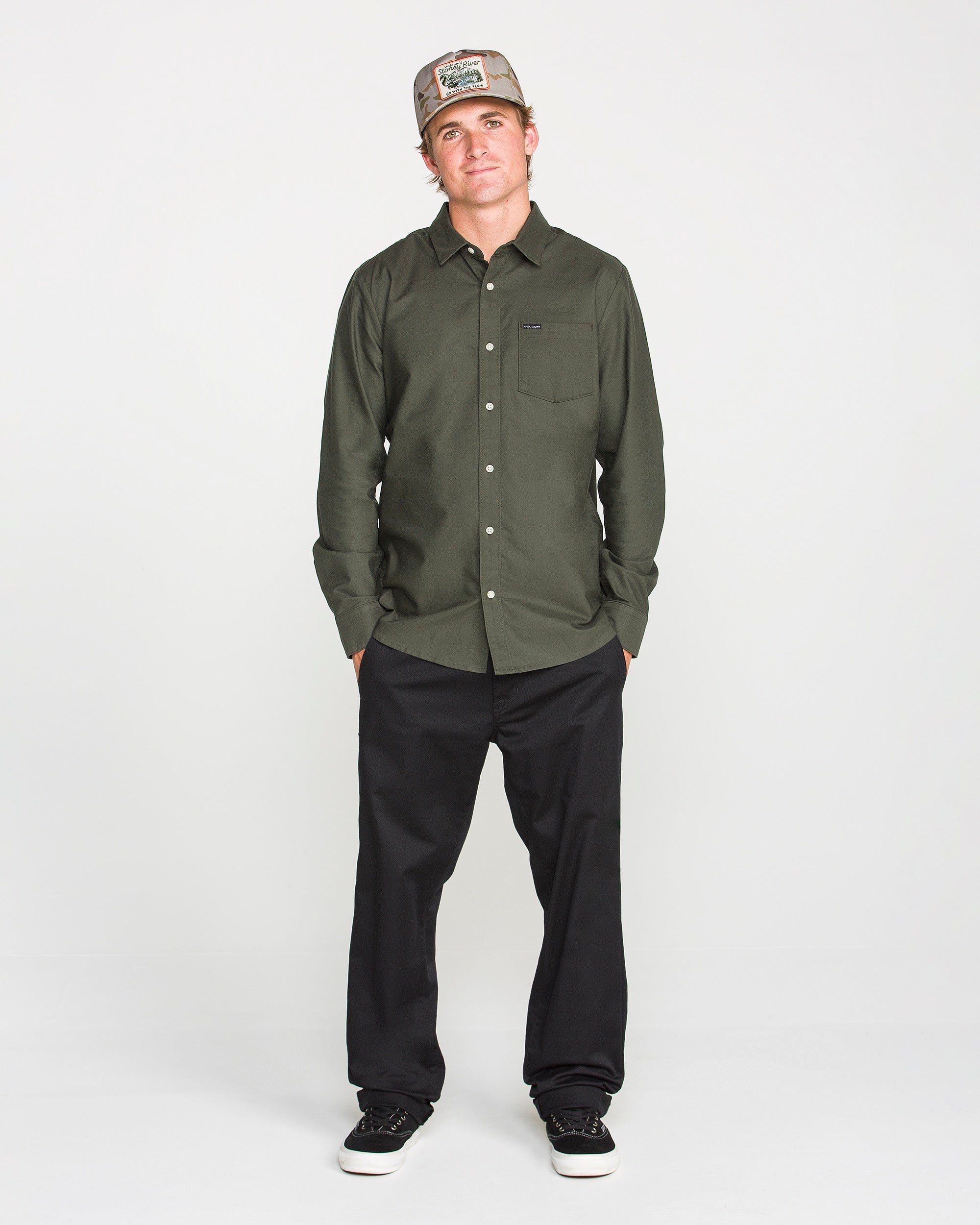 Volcom Men's Veeco Oxford Long Sleeve Shirt