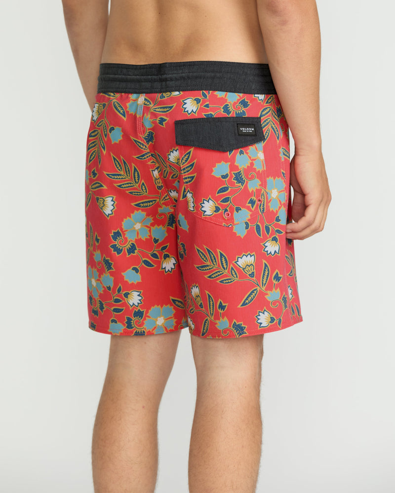 Volcom Men's Psyche Cotton Stoney 17" Trunks Chili Red