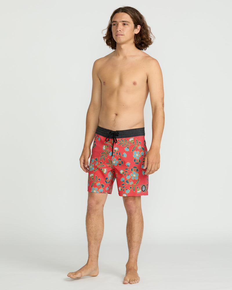 Volcom Men's Psyche Cotton Stoney 17" Trunks Chili Red