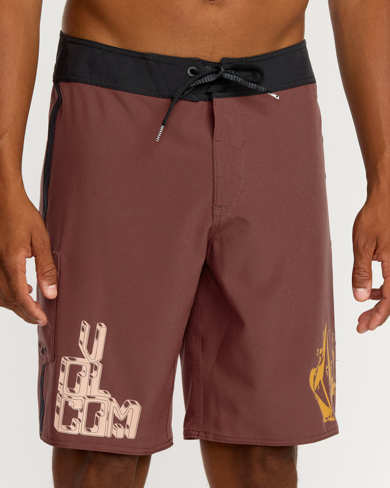 Volcom Men's Featured Artist Callum Rooney Mod 20" Boardshorts Pepper Red