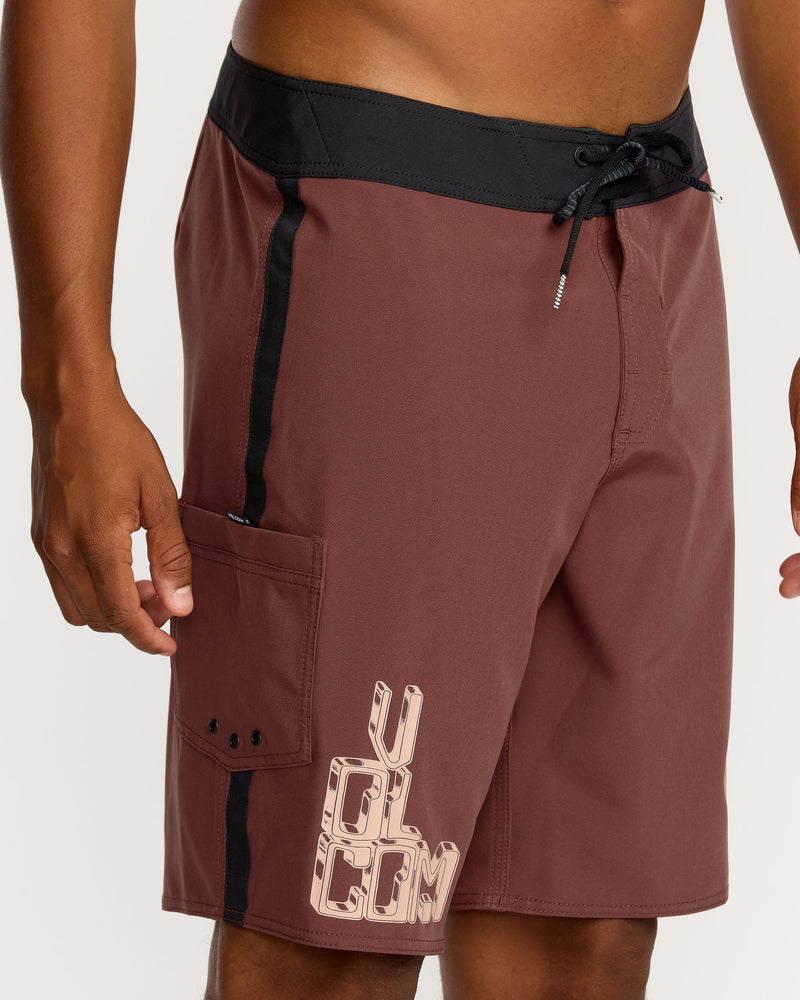 Volcom Men's Featured Artist Callum Rooney Mod 20" Boardshorts Pepper Red