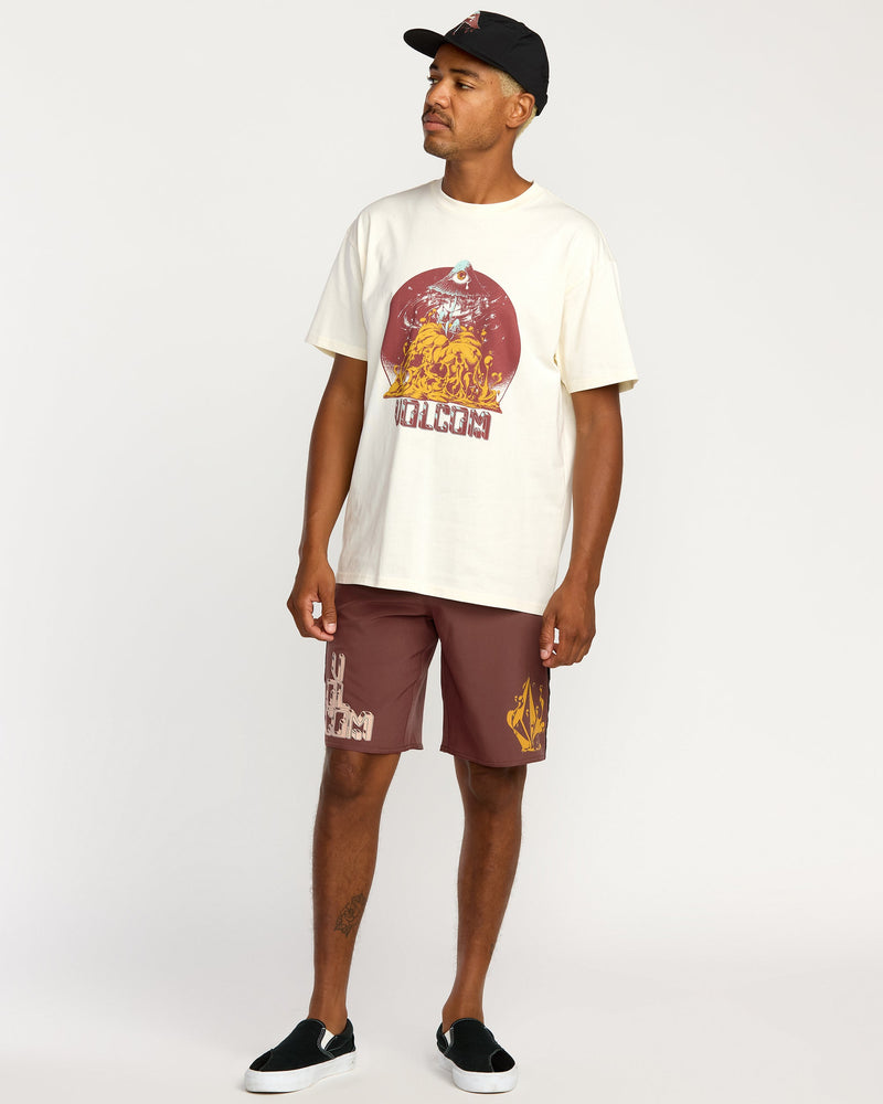 Volcom Men's Featured Artist Callum Rooney Mod 20" Boardshorts Pepper Red