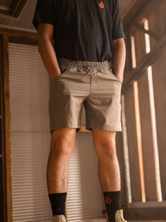 Caliper Elastic Waist Shorts - Brindle