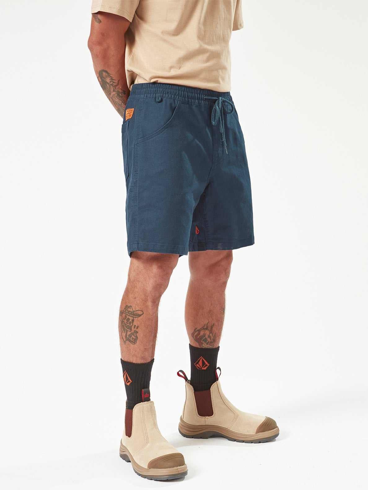 Volcom Workwear Caliper Elastic Waist Shorts - Navy