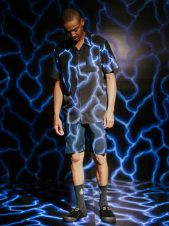 Featured Artist Travis Spinks Ascender Elastic Waist Shorts - Black