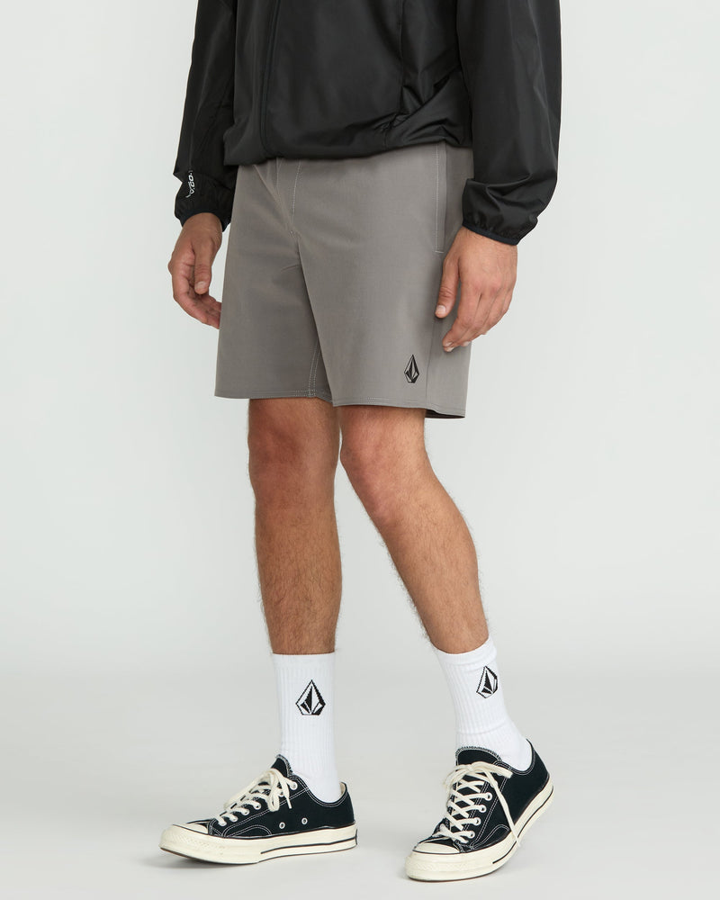 Volcom Men's Nomoly Elastic Waist Shorts 18" Pewter