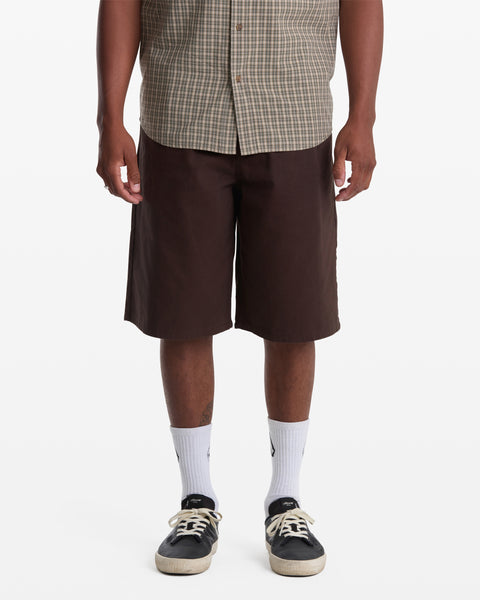 Men's Chillow Plt Elastic Waist Chino Short Vs 24-Cacao-Volcom