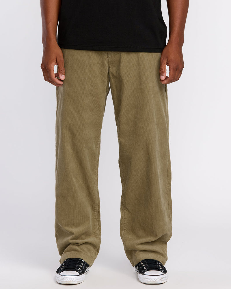 Volcom Men's Frickin Loose Tapered Cord Pants Khaki