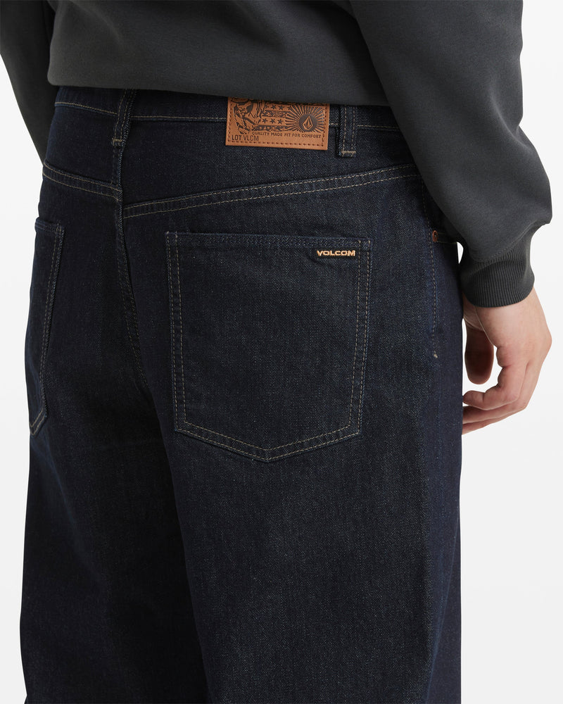 Volcom Men's Fivedown Denim Jeans Dark Rinse