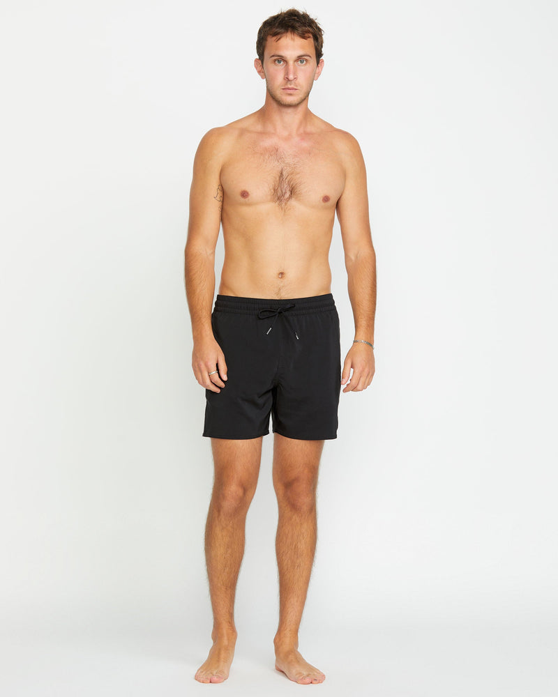 Volcom Men's Lido Solid 16" Trunks Black