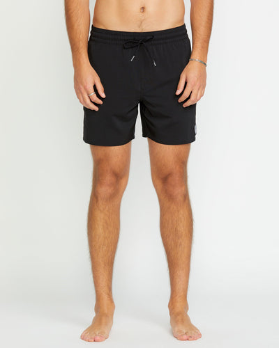 Volcom Men's Lido Solid 16" Trunks Black