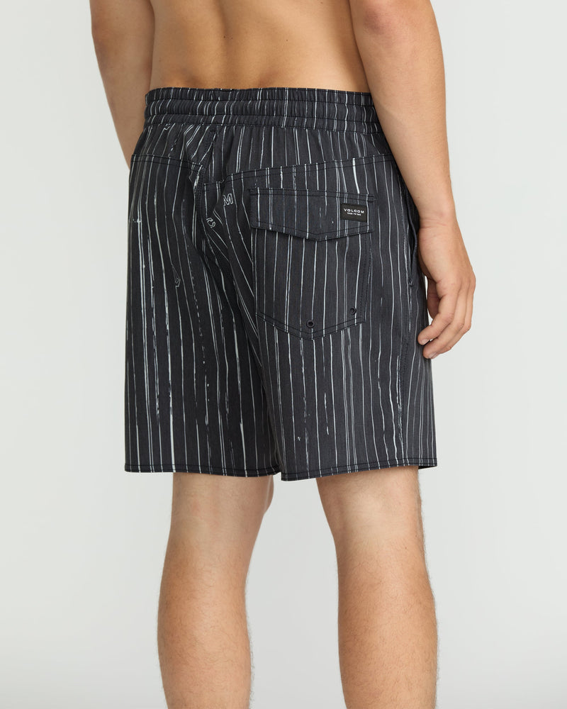 Volcom Men's Psyche Cotton 17" Trunks Black/White