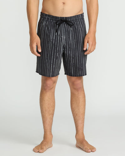 Volcom Men's Psyche Cotton 17" Trunks Black/White