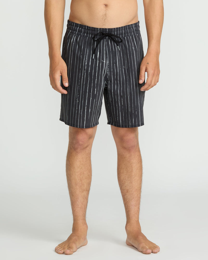 Volcom Men's Psyche Cotton 17" Trunks Black/White