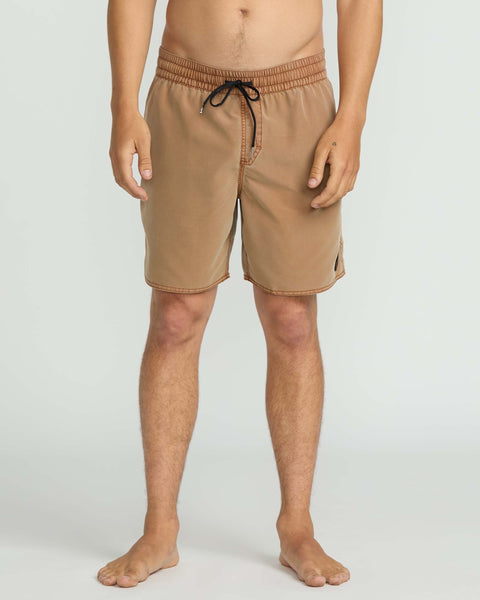 Men's Center Elastic Waist Trunks-Coconut Shell-Volcom