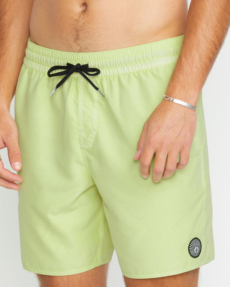 Volcom Men's Center Elastic Waist Trunks Mist Green