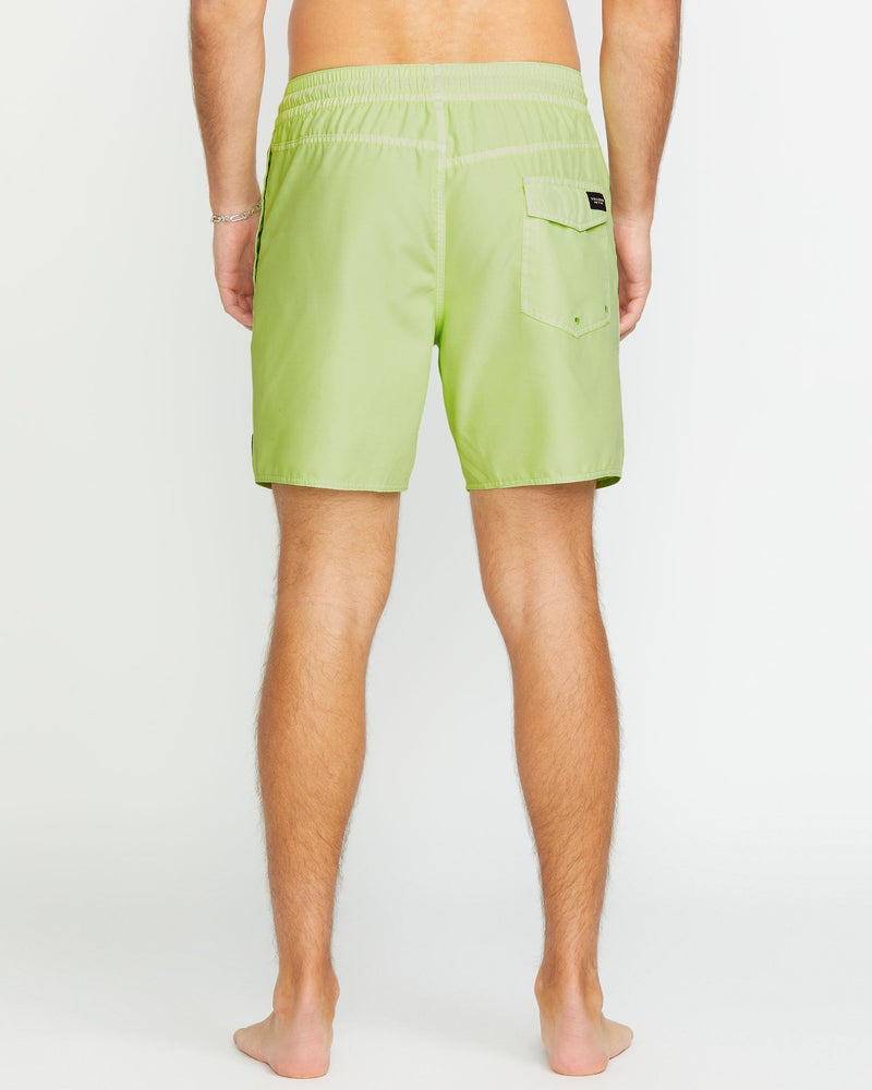 Volcom Men's Center Elastic Waist Trunks Mist Green