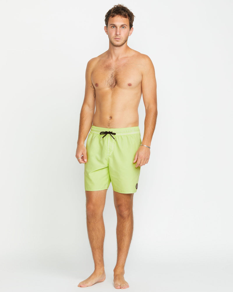 Volcom Men's Center Elastic Waist Trunks Mist Green