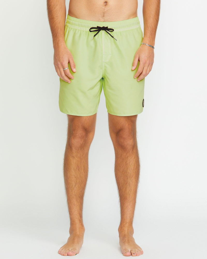 Volcom Men's Center Elastic Waist Trunks Mist Green